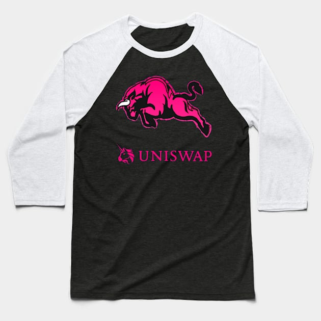 Uniswap UNI coin Crypto coin Crytopcurrency Baseball T-Shirt by JayD World